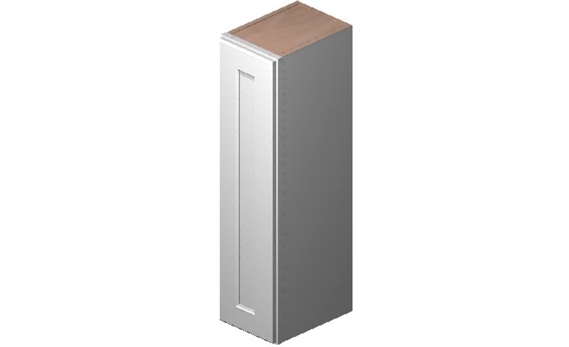 White 1 Door 2 Shelves Wall Cabinet High-Density Fiberboard U6290