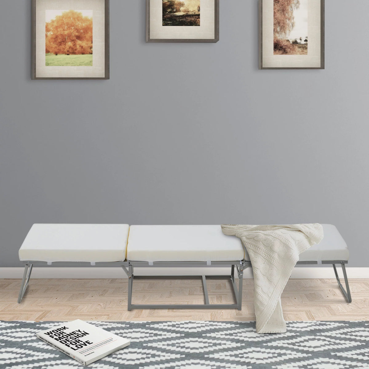 2 In 1 Grey Sofa Bed with Storage S380