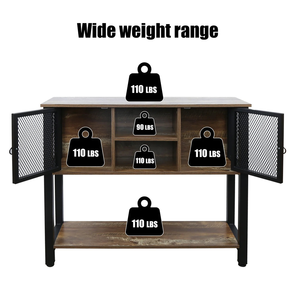 Brown Buffet Sideboard with Storage Shelves L86463