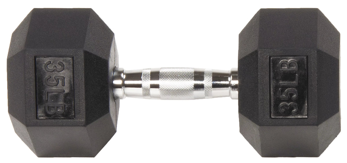 35LBs Rubber Encased Hex Dumbbell K775579