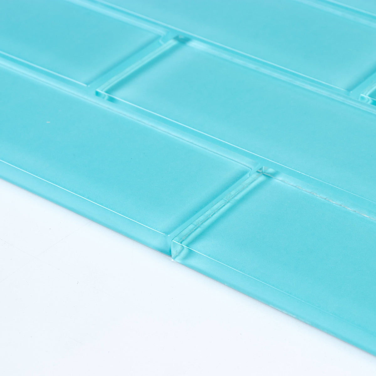 Aqua Blue Glass Mosaic Subway Tile 5 sqft R414573
