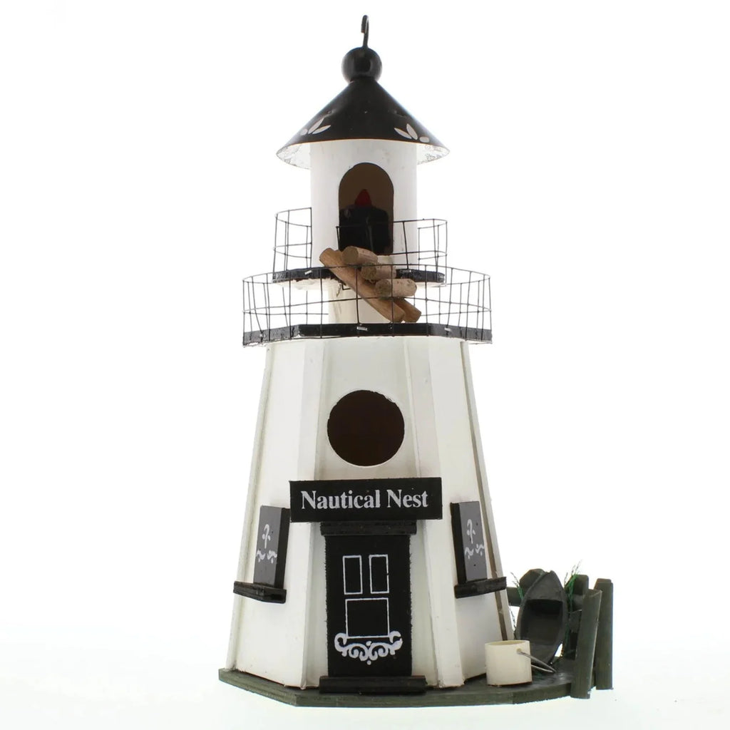 Nautical Wood Lighthouse Bird House Y8797
