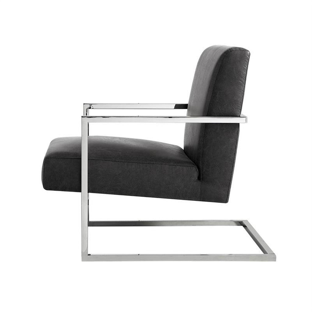 Charcoal Faux Leather Accent Chair X760