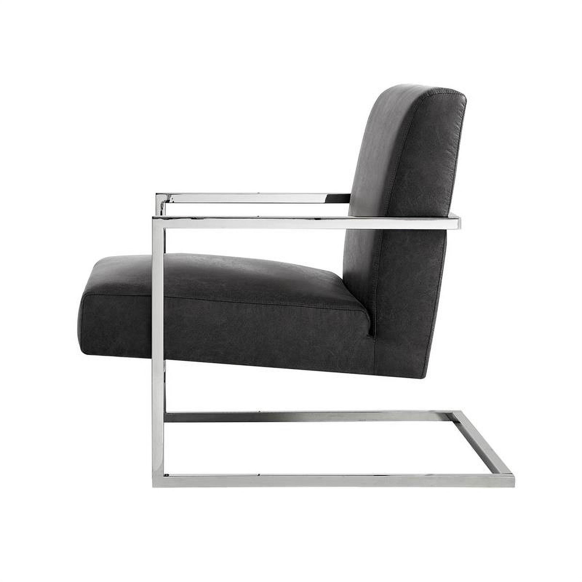 Charcoal Faux Leather Accent Chair X760