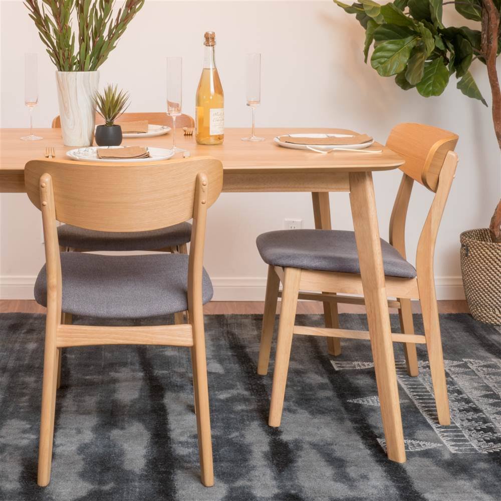 Set of 2 Dark Gray and Oak Finish Dining Chair Y65939