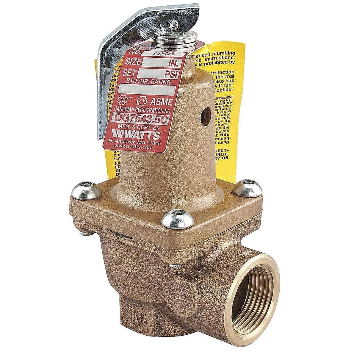 1 1/4 In 75 psi Bronze Safety Relief Valve Y82813