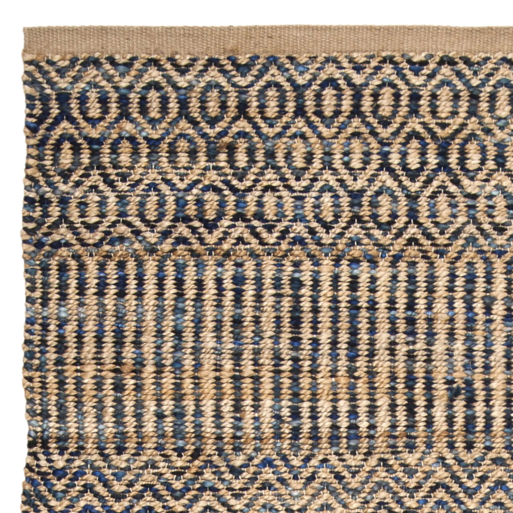 Navy Natural Abstract Geometric Area Rug A763