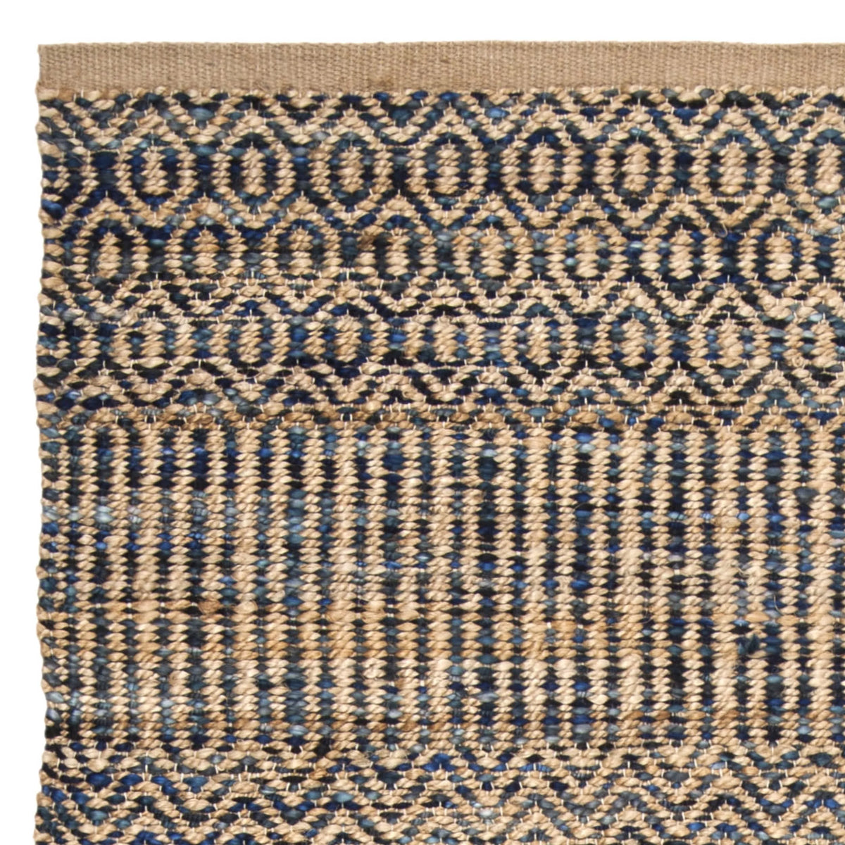 Navy Natural Abstract Geometric Area Rug A763