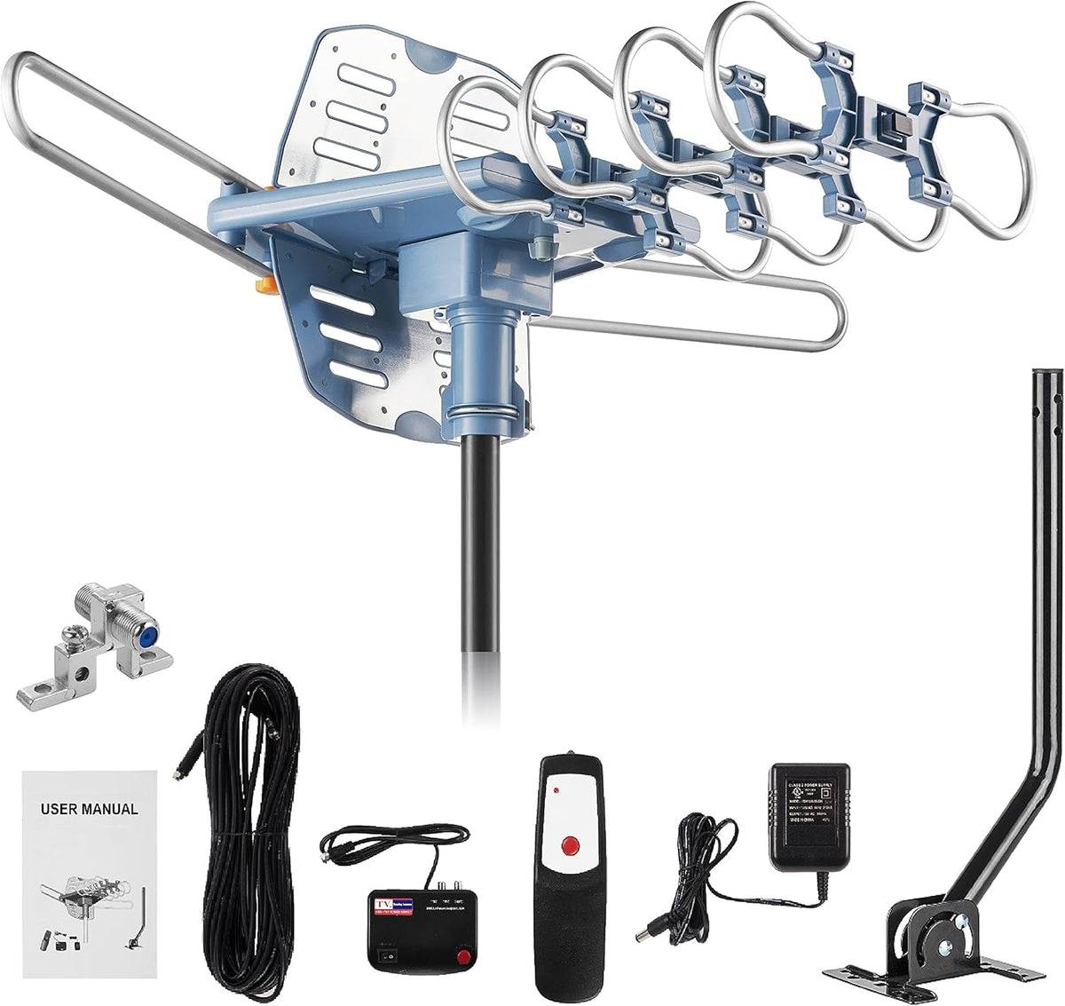 Digital Outdoor TV Antenna with Mount Pole 4K 1080p 150 Miles Range G813958