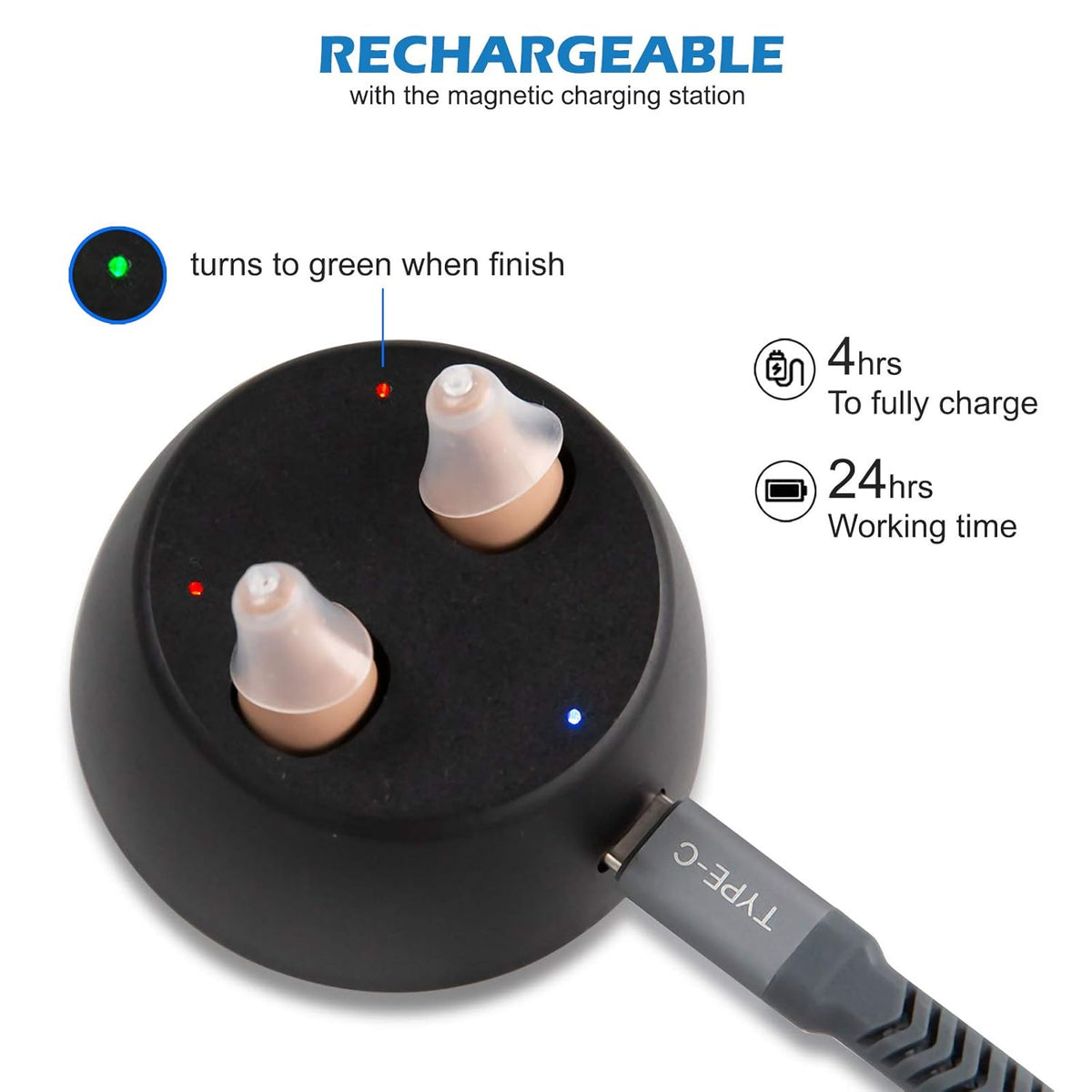 Rechargeable Hearing Amplifier Pair B265521