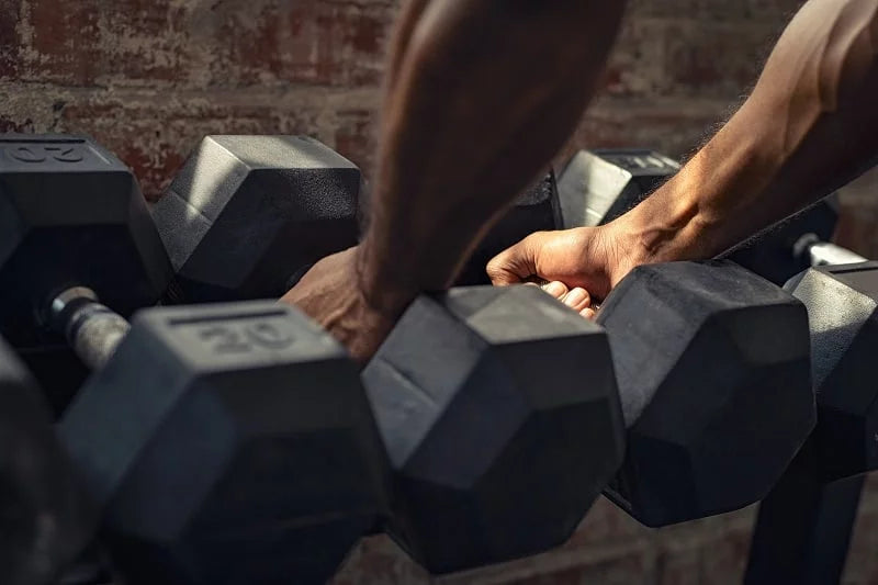 35LBs Rubber Encased Hex Dumbbell K775579
