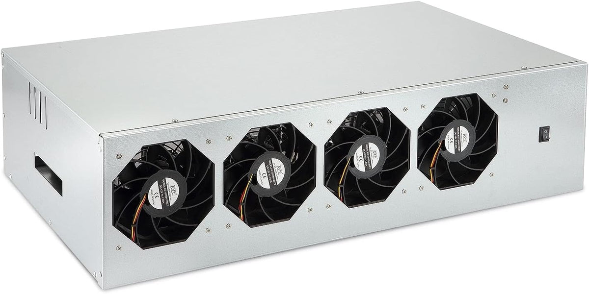 8 Port GPU Mining Case with 4 Cooling Fans Q32446