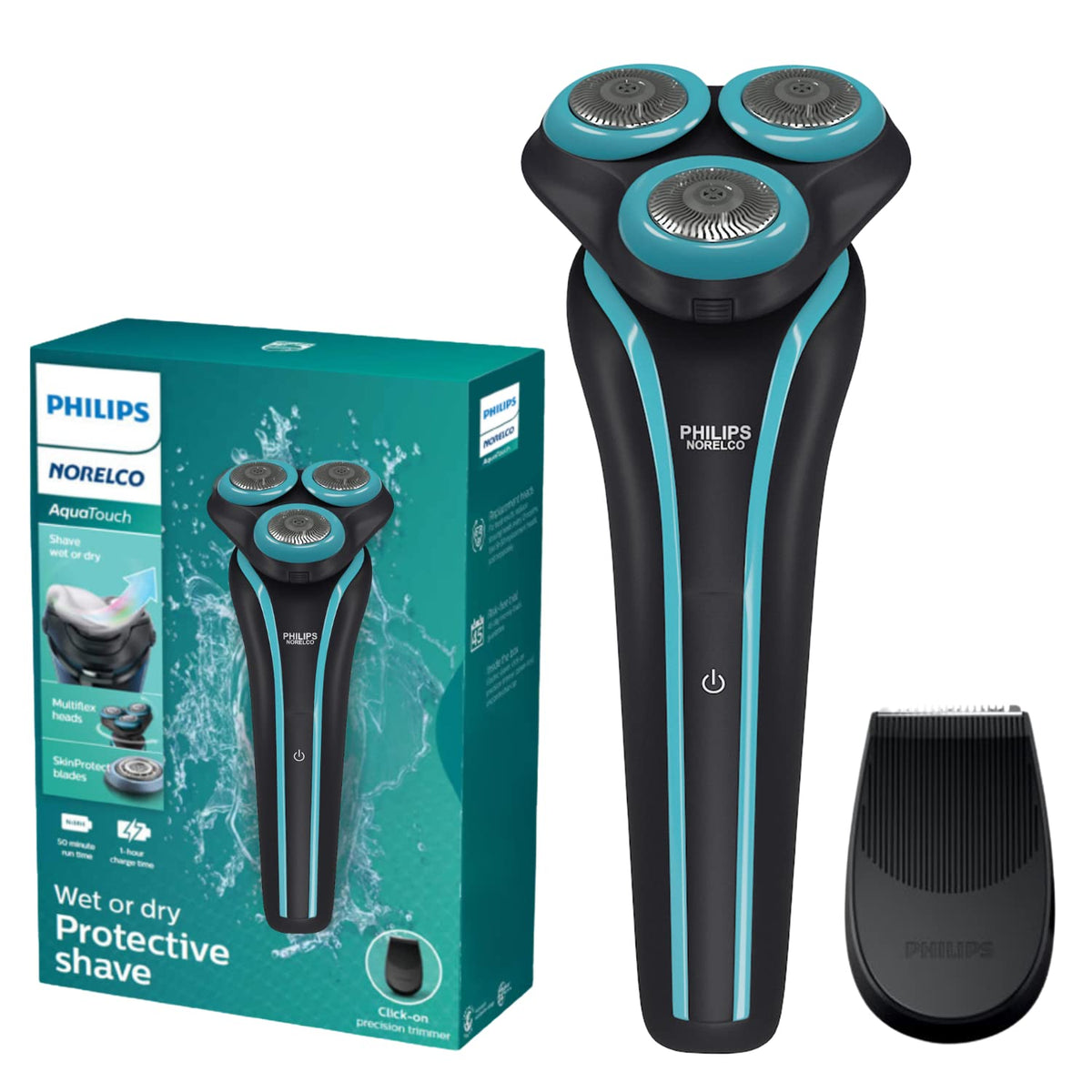 Rechargeable Wet & Dry Cordless Electric Shaver with Precision Beard Trimmer N512982