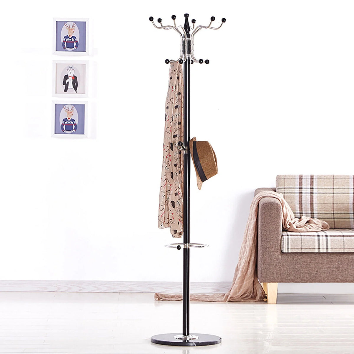 Metal Coat Rack with Umbrella Holder Z725363