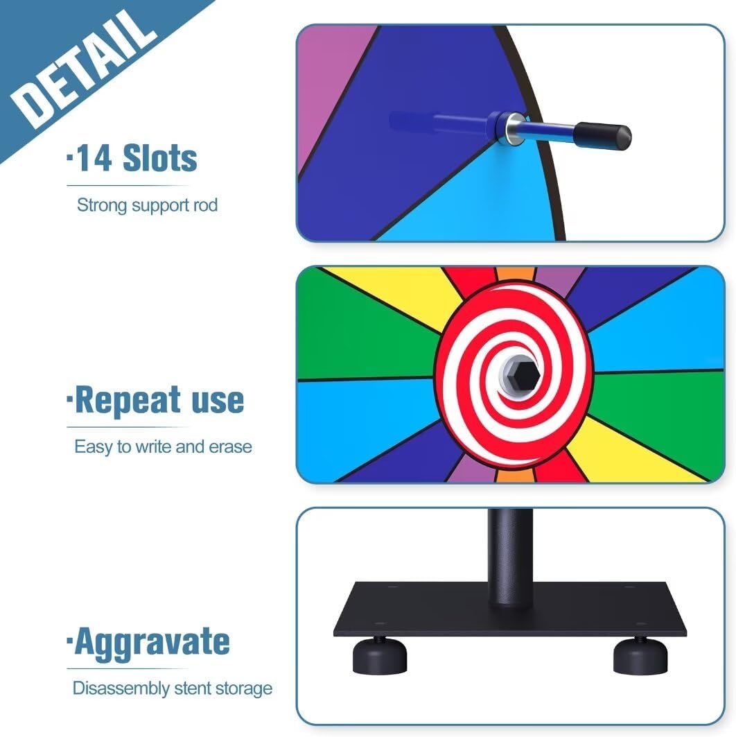 14 Slot Heavy Duty Spinning Prize Wheel with Base F167