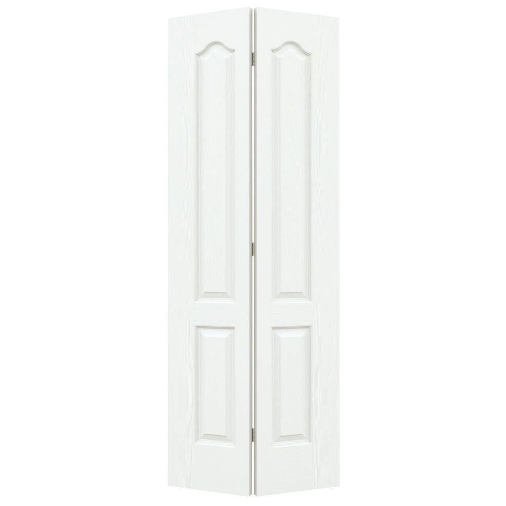 24 in. x 80 in. White Painted Molded Composite MDF Closet Bi-Fold Door G97587