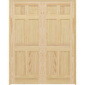 60 in. x 80 in. Unfinished Pine Wood Double Prehung Interior French Door with Bronze Hinges F86153