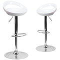 2 Pk Blue Plastic Adjustable Height Barstool with Chrome Base A9885