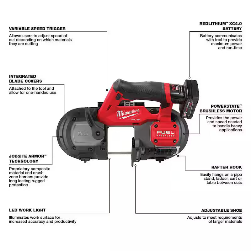 12V Cordless Compact Band Saw Kit with Band Saw Blades J849
