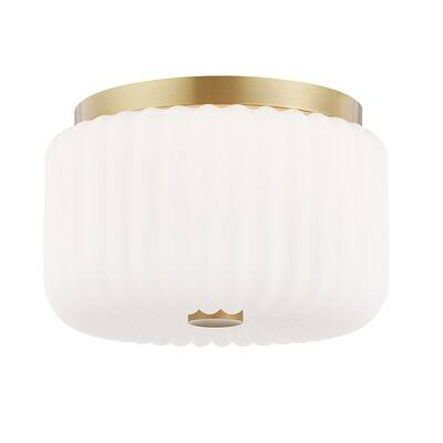 Aged Brass 2-Light Flush Mount Fixture I73112