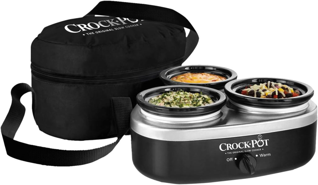 16-Ounce Silver and Black Slow Cooker J2532