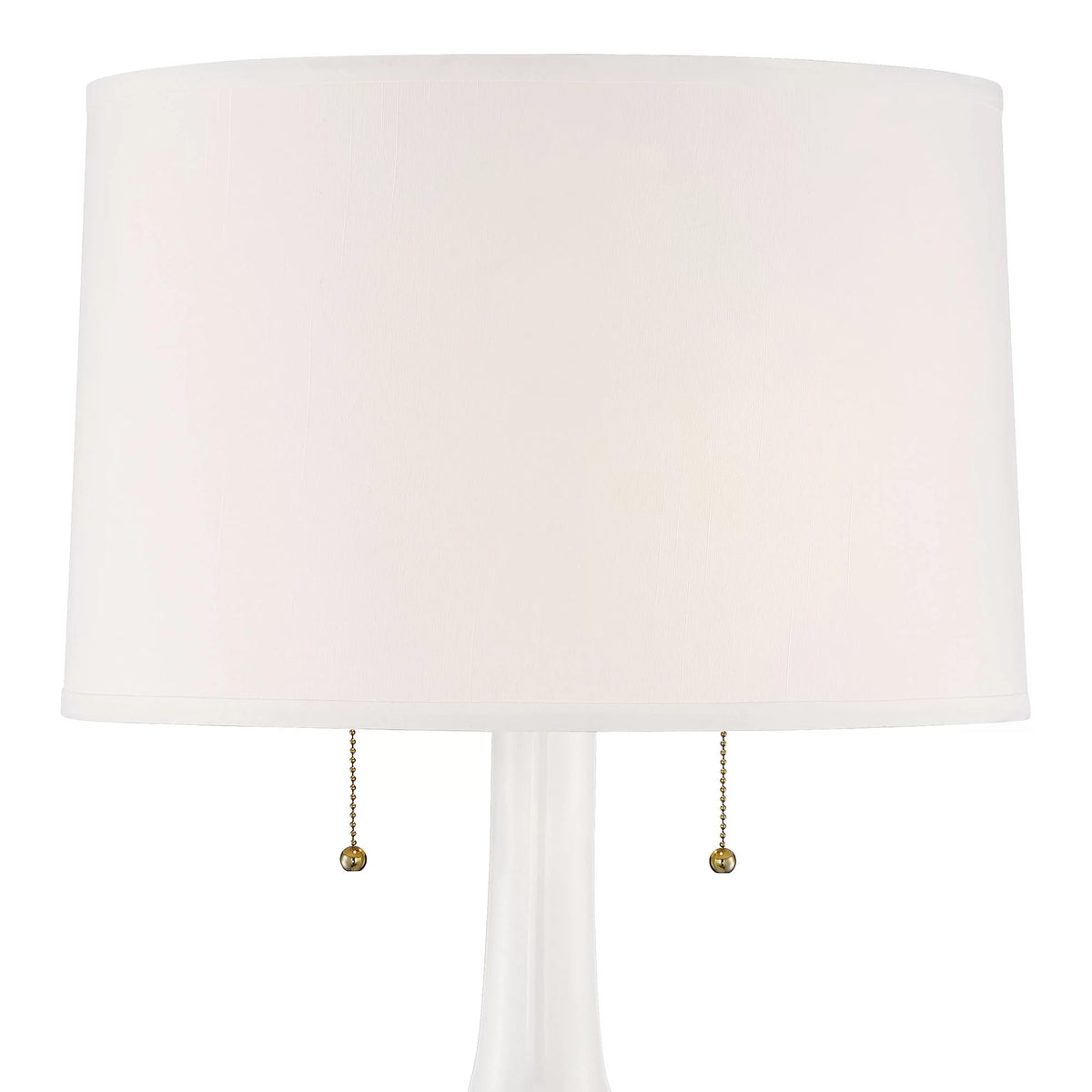 Table Lamp with White Floral Ceramic Drum Shade Q7660