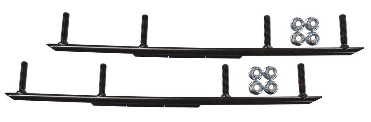 Orange MTX Snowmobile Skis with 8" Round Bars Complete Kit N718