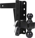 Adjustable Trailer Hitch Ball Mount, 2’’ Receiver, 8’’ Drop/Rise, Dual Balls, 10,000 lbs Capacity, Black Powder Coated Steel J5792