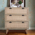 3 Drawer Rattan Storage Cabinet with Pine Wood Legs W690234