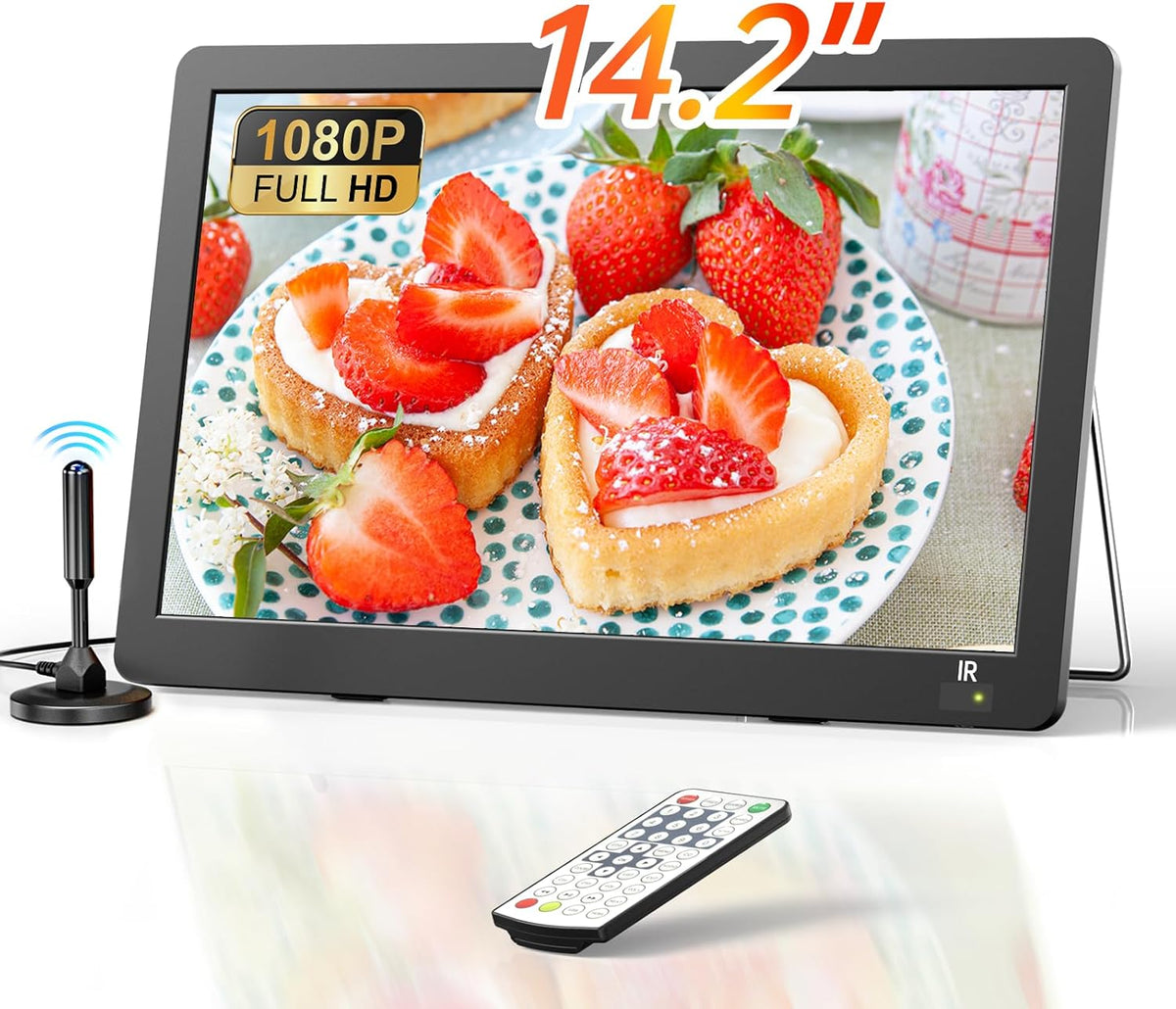 14.2" Portable Mini TV LCD Monitor 1080P with Digital ATSC Tuner K480402