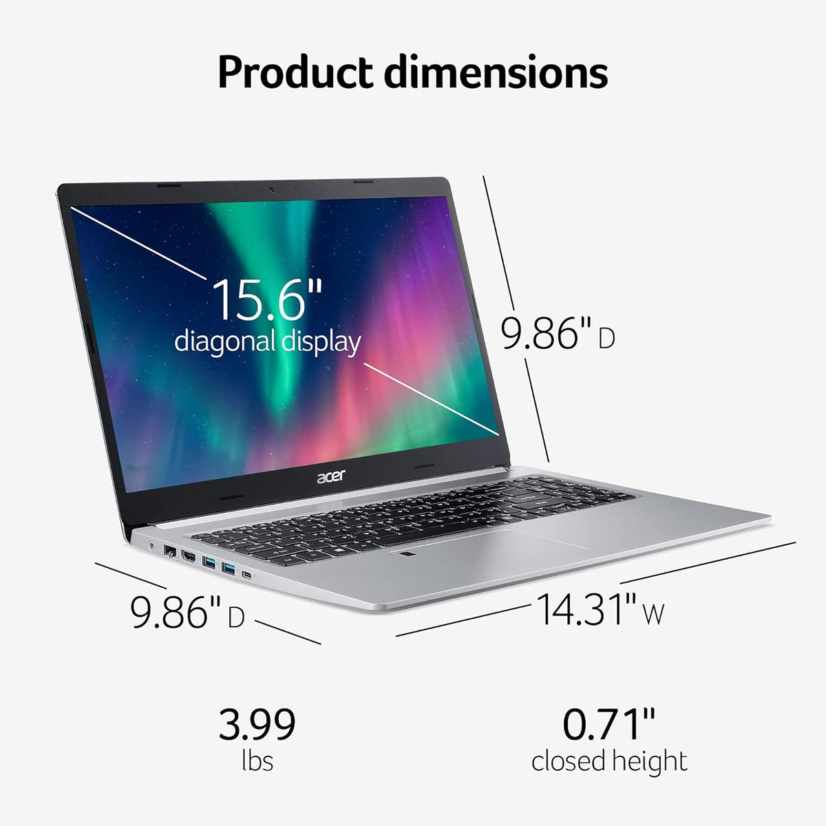 15.6" Full HD IPS AMD Ryzen 7 8GB DDR4 256GB NVMe SSD Laptop D846554