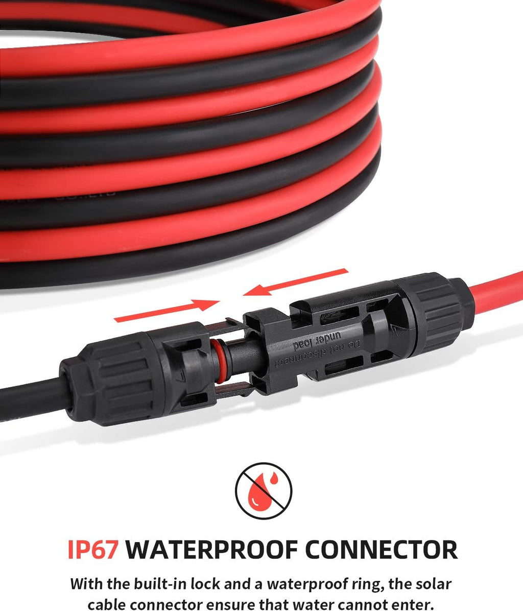 40 Feet 10AWG Solar Extension Cable with Connectors P5553