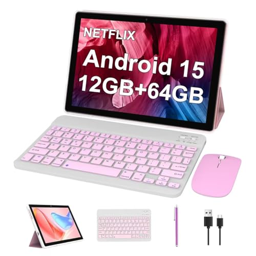 12GB RAM 64GB ROM 1TB Expand 2 in 1 Tablet with Keyboard Case Mouse Stylus Q460582