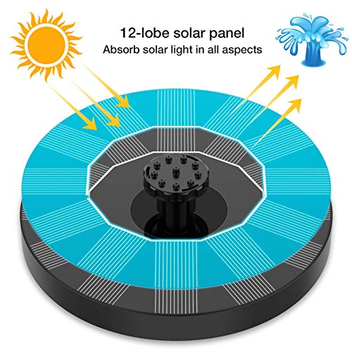 Solar Bird Bath Fountain with 6 Nozzles G3114