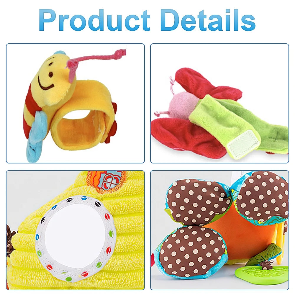 3 Pack Baby Rattles Soft Plush Toys V346707