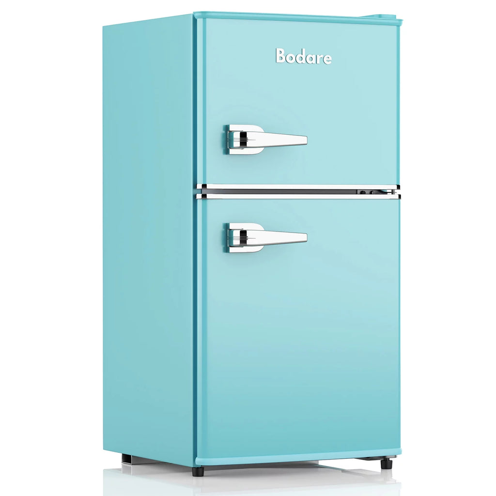 3.2 Cu.Ft 2 Doors Mini Fridge with Freezer, Blue E24310