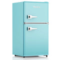 3.2 Cu.Ft 2 Doors Mini Fridge with Freezer, Blue E24310