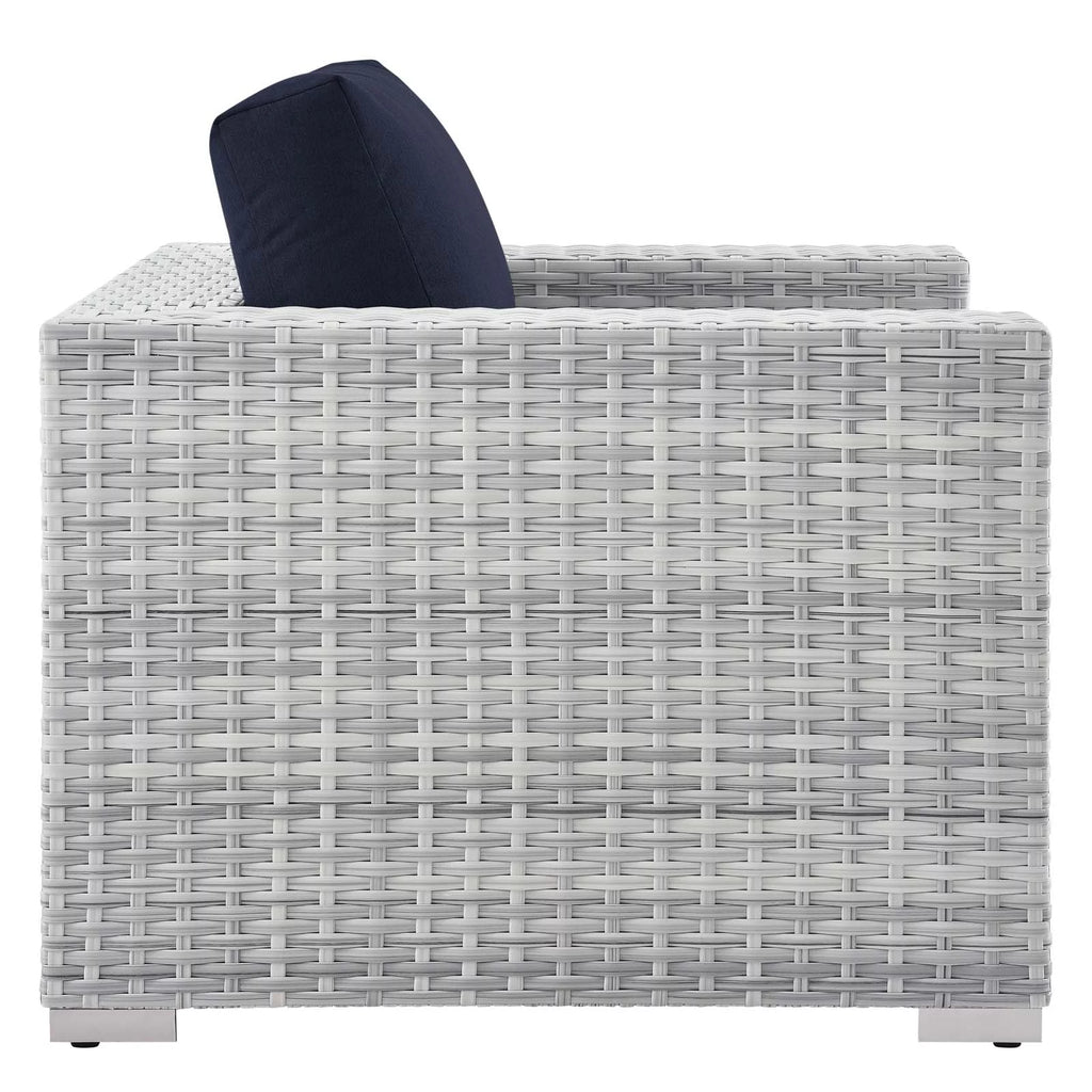 Light Gray Navy Outdoor Patio Armchair L5852