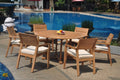 Grade-A Teak 7 Pc Dining Set with 6 Stacking Arm Chairs I33407