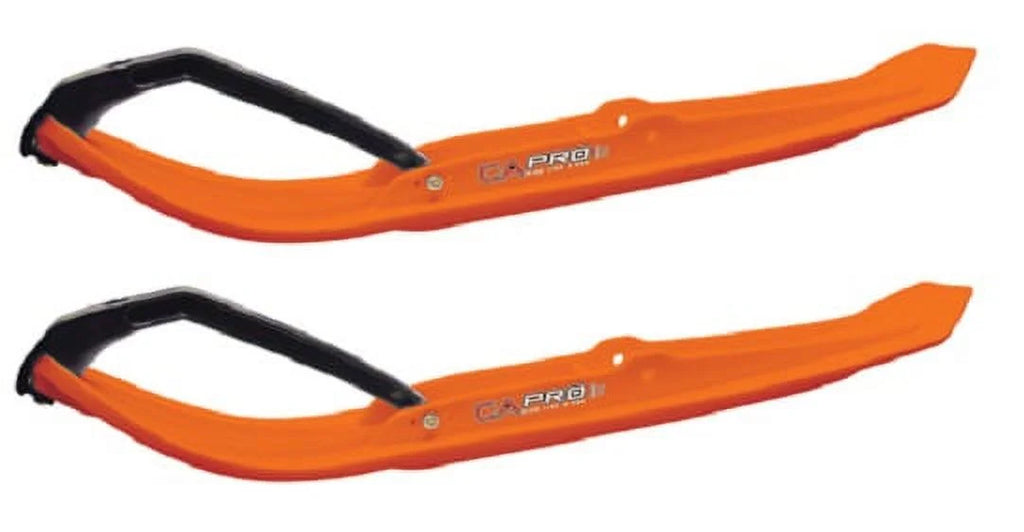 Orange MTX Snowmobile Skis with 8" Round Bars Complete Kit N718
