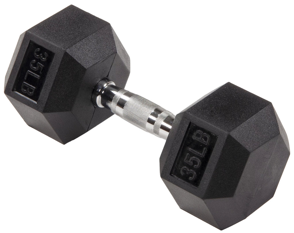 35LBs Rubber Encased Hex Dumbbell K775579