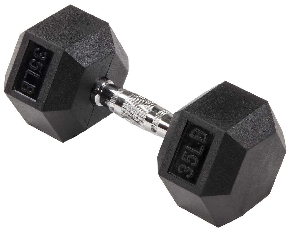 35LBs Rubber Encased Hex Dumbbell K775579