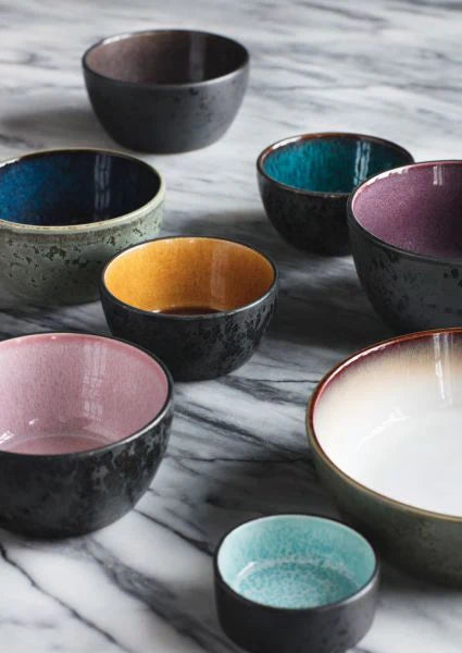 Stoneware Bowl 10cm Black Amber A5256
