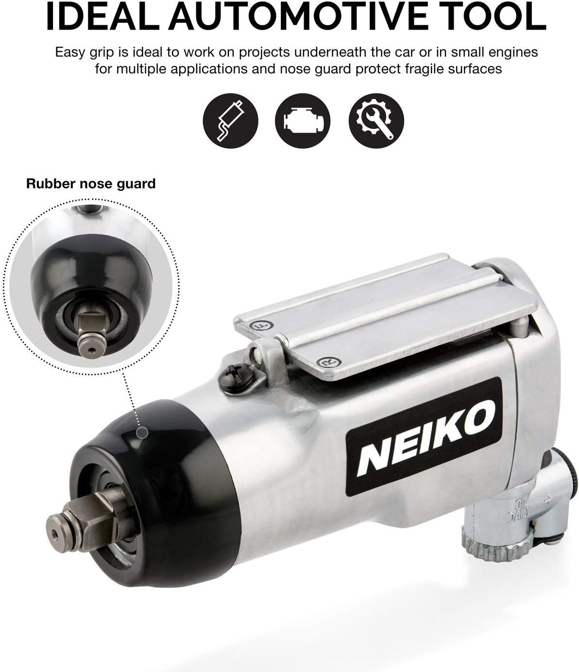 3/8" Drive Butterfly Impact Wrench, 75 Foot/Pound Torque, 10,000 RPM, Pneumatic Tool, Pack of 2 N60903
