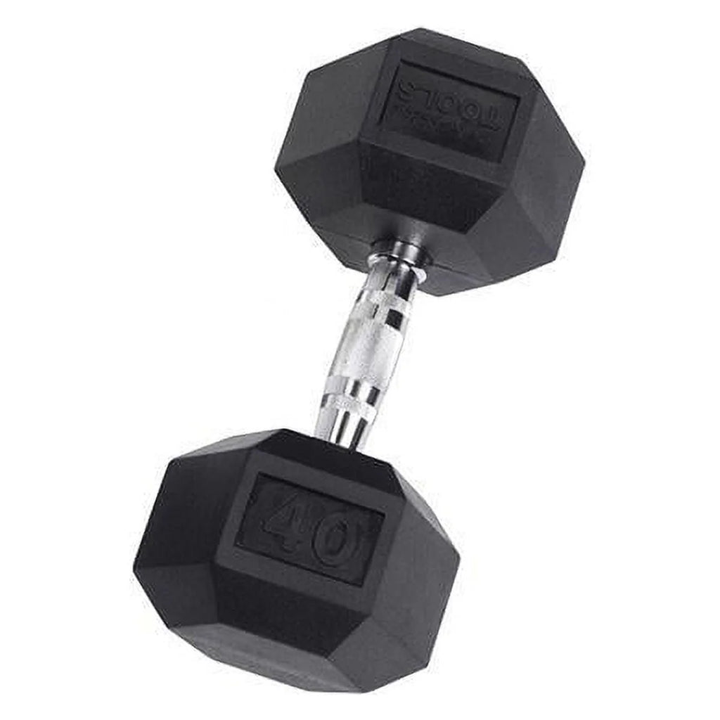 Rubber Coated Hex Dumbbells 35 lb V136