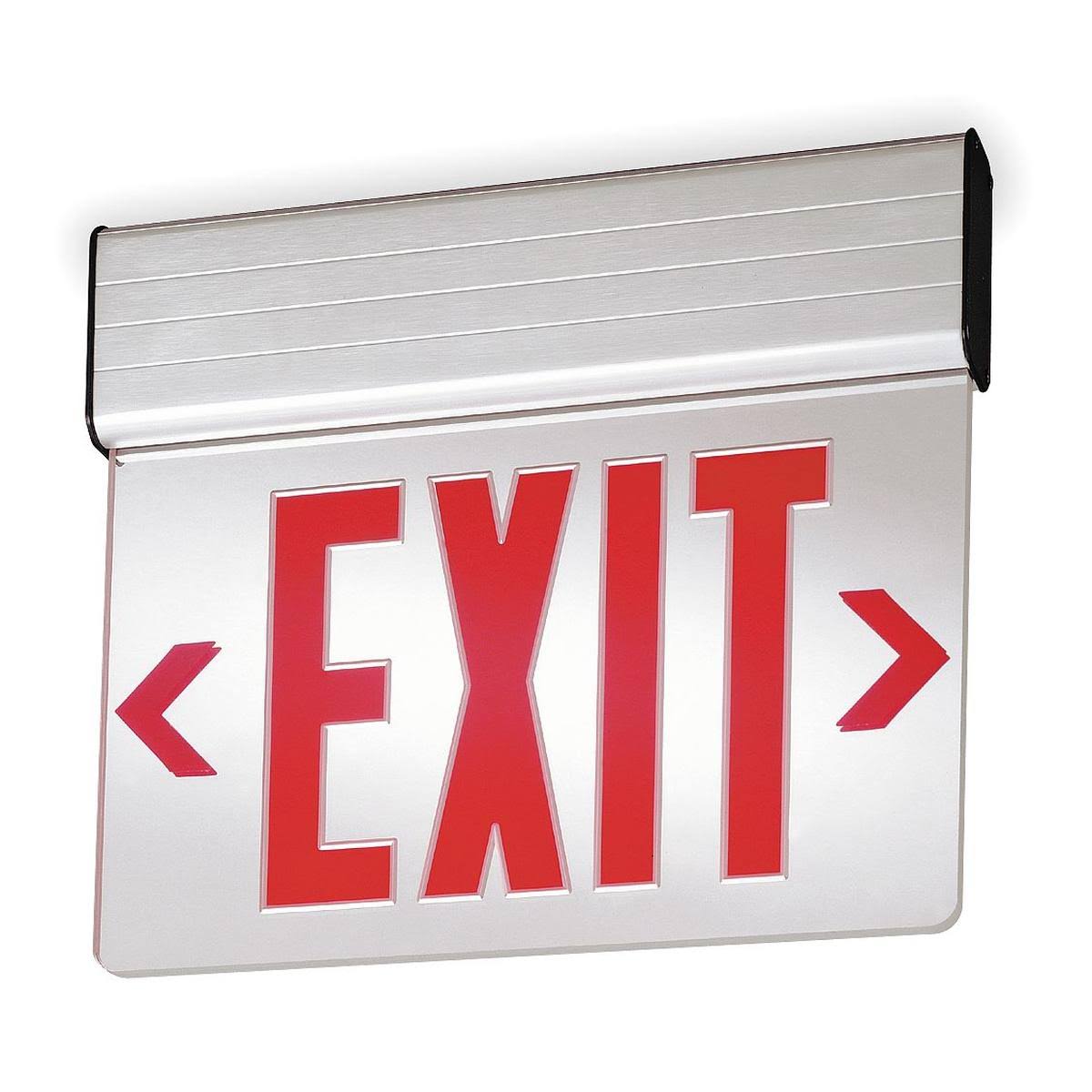 1 Face LED Exit Sign Gray Aluminum Housing Red Letter C882