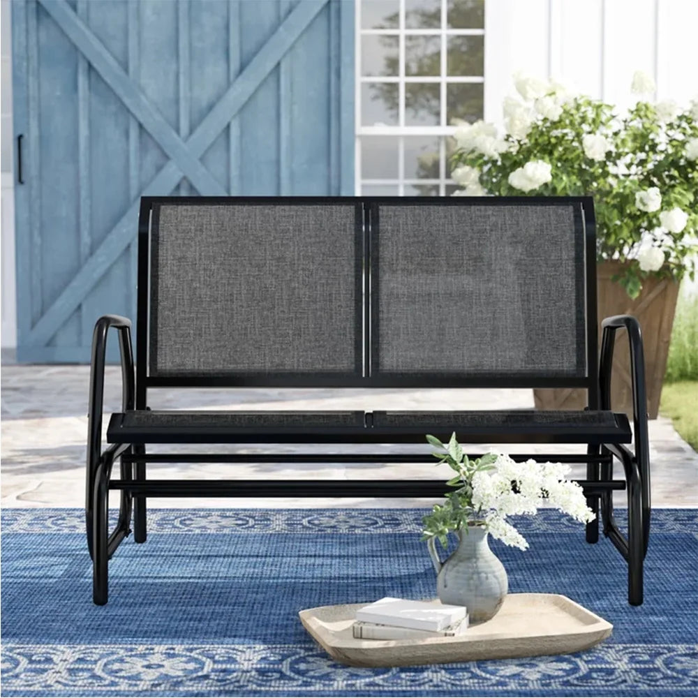 2-Person Outdoor Glider Bench Black P54653