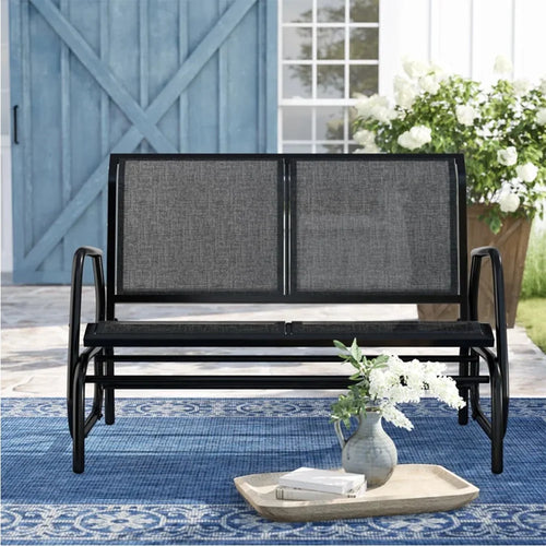 2-Person Outdoor Glider Bench Black P54653