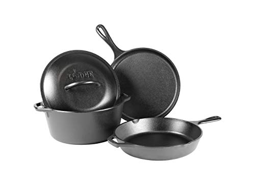 15 Inch Cast Iron Pre-Seasoned Skillet with Tempered Glass Lid L2970