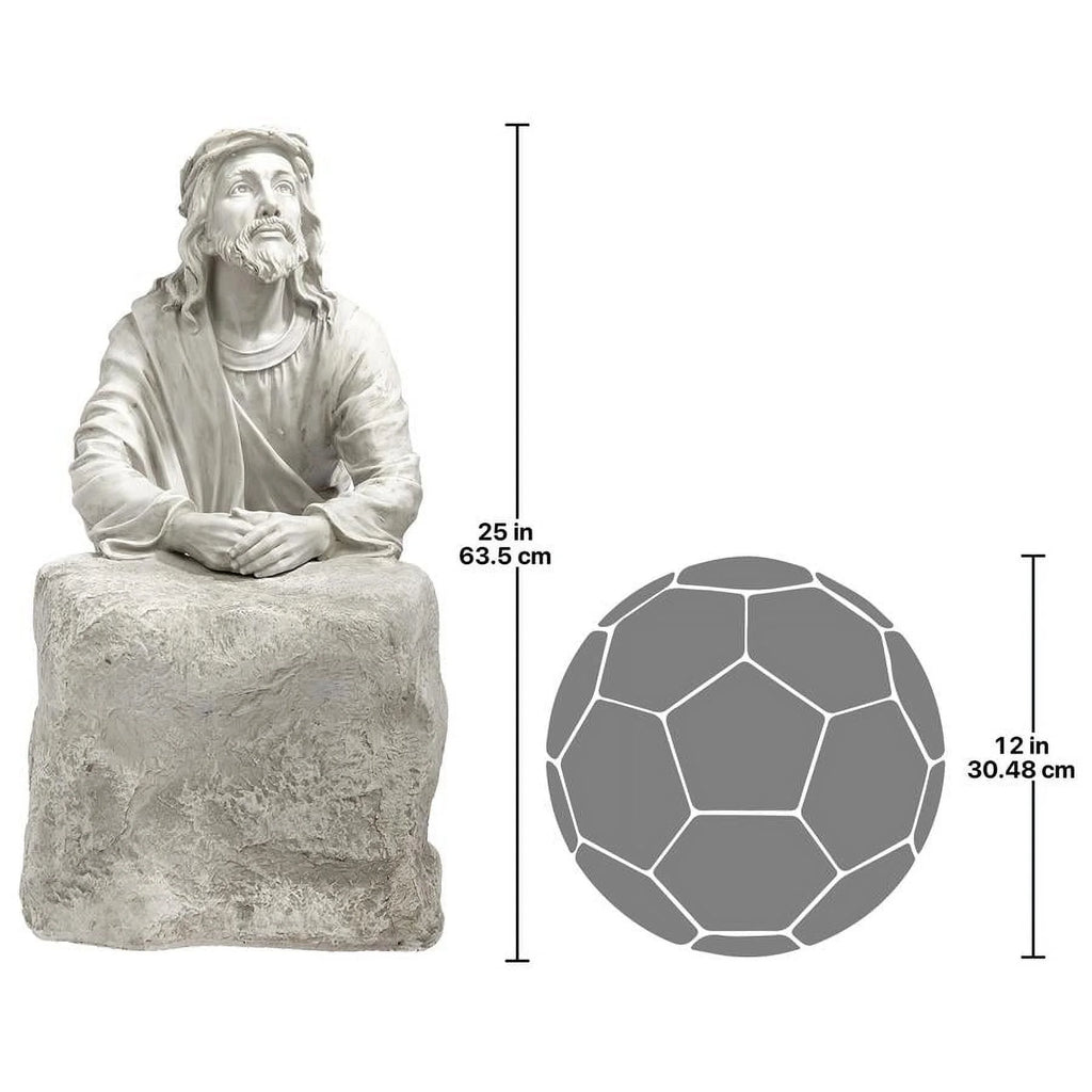 23 Inch Polyresin Antique Stone Religious Garden Statue A6457